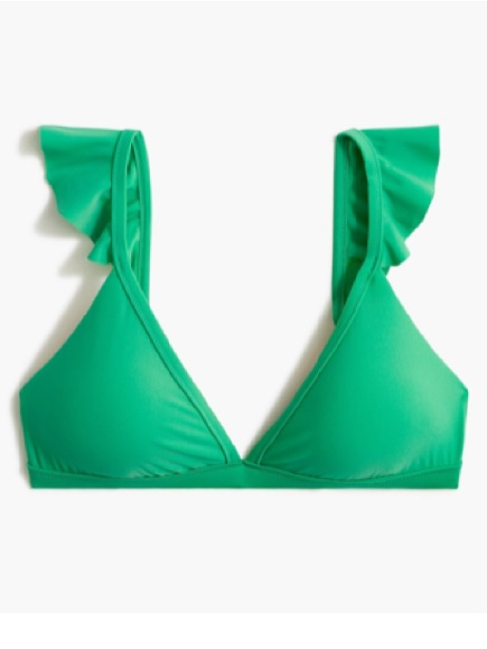 J. Crew Kelly Green Ruffle Strap Bikini Top